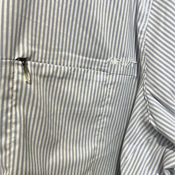 Ariat Tek Striped Button Up Collared Shirt Mens XXL Light Blue White - Picture 5 of 10